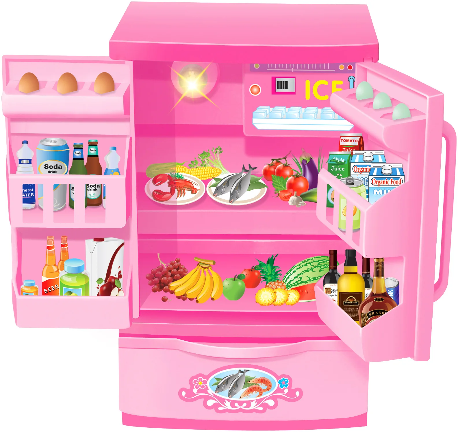 

Refrigerator Family-crossing simulation Toys girl Kitchen toys Mini children
