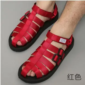 Летние сандалии-гладиаторы на плоской подошве с вырезами для отдыха для мужчин; черные дешевые сандалии; пляжная обувь - Цвет: as pics 3