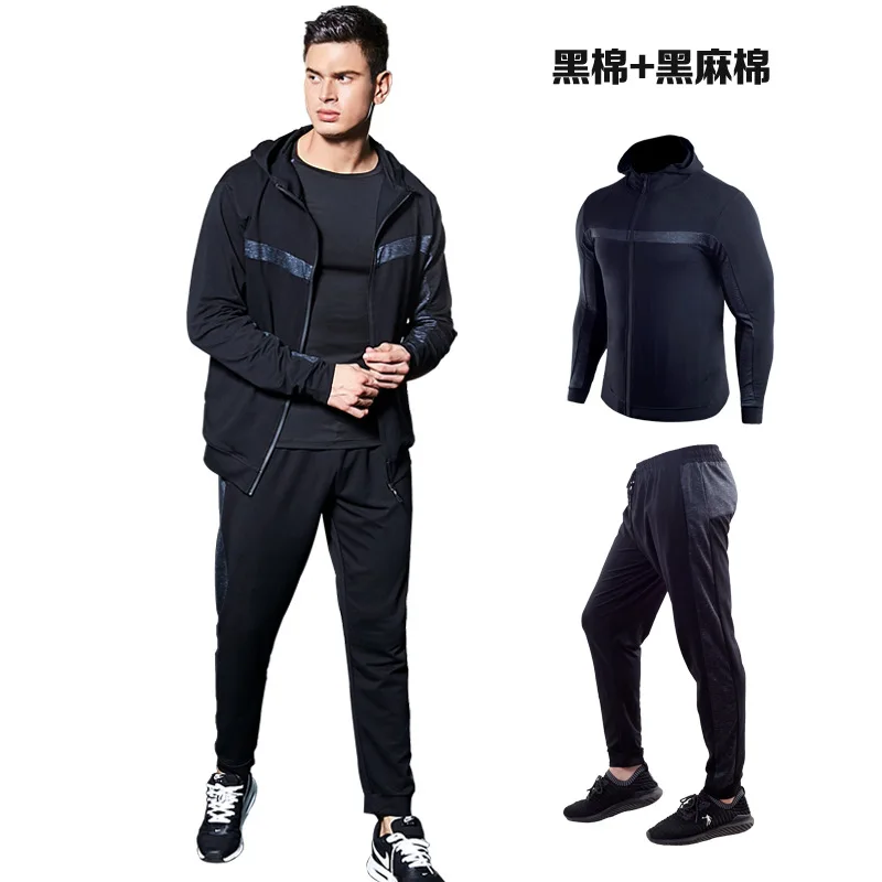 2018 New spring Autumn Men Sporting Suit hoodies+Pant Sweatsuit 2 Piece Set Sportswear Mens Clothing Tracksuit teens Set 3XL Men