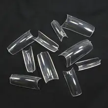 500Pcs Clear Half Transparent French Acrylic UV False Nail Gel Manicure Tips