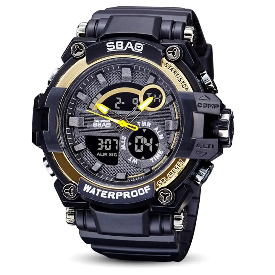 

2017 NEW Fashion Sports Style Life Waterproof Luminous DisplayLED Men Waterproof Sports Watches Shock Digital Electronic L10133