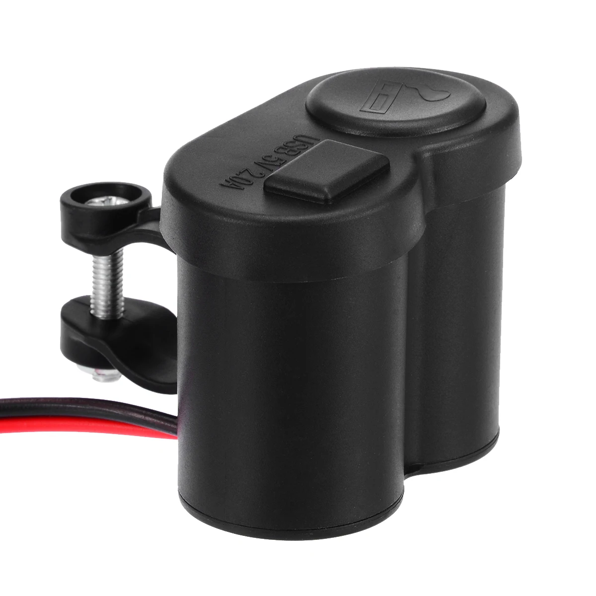 1pc 12V Motorbike Motorcycle Handlebar Cigarette Lighter Power Adapter Charger With 5V/1.5A USB Socket Waterproof Switch Cover