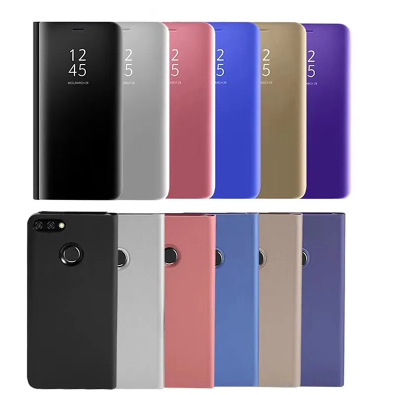 Умный прозрачный зеркальный чехол для Huawei Y5 Y6 Y7 Prime Y9 2018 флип Enjoy 8 Plus 7S Honor 7C Pro 7A
