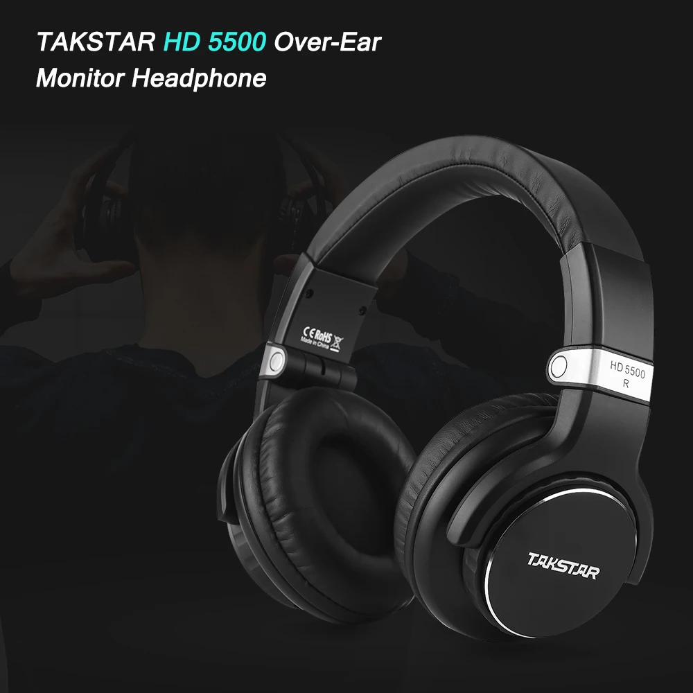 TAKSTAR HD 5500 профессиональные студийные диджейские Наушники Накладные наушники с шумоподавлением Проводная гарнитура для мониторинга музыки