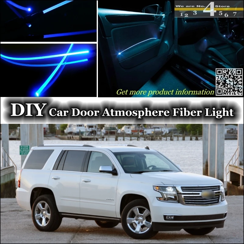 Интерьер окружающего света настройки атмосферу волоконно-оптический Группа света для Chevrolet Tahoe двери Панель освещение не EL света