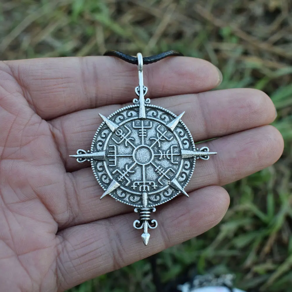 Viking Vegvisir компас защитный символ направляющая направление ожерелье с подвеской со знаком Viking SanLan ювелирные изделия