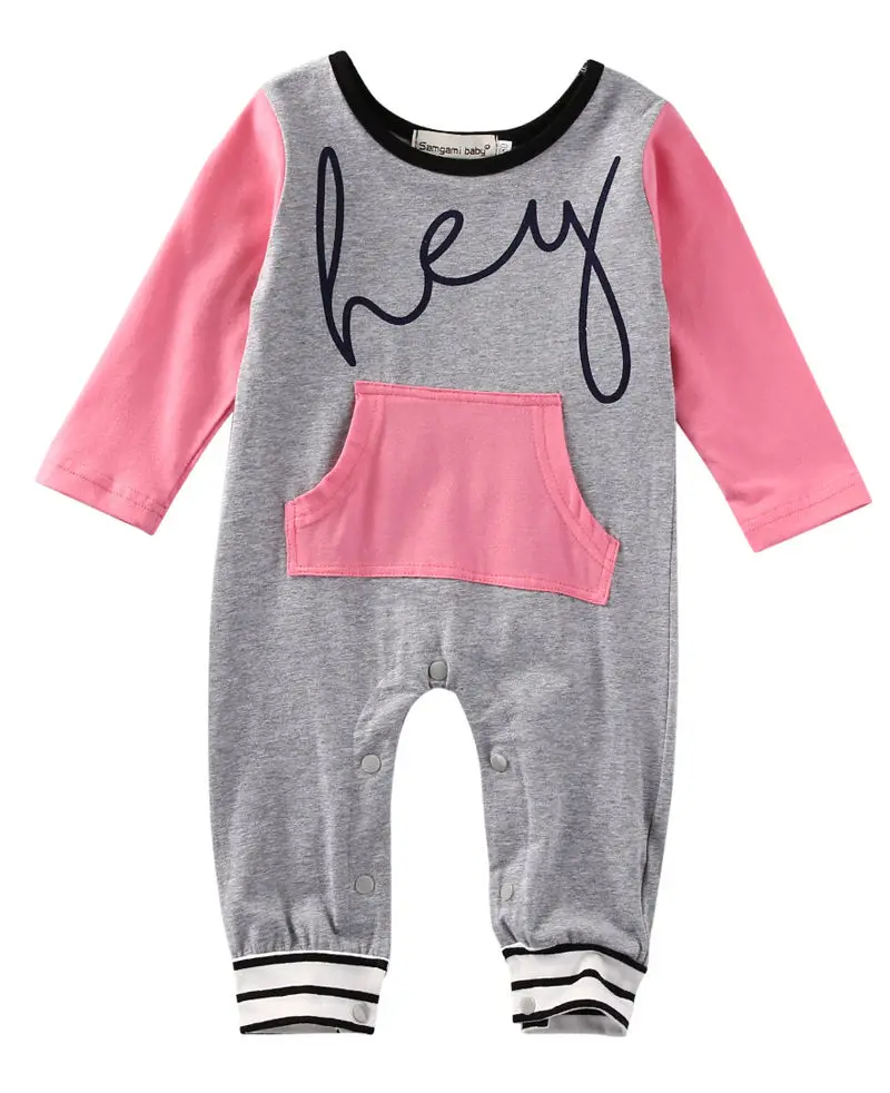 Infant Baby Girls Hey Romper Jumpsuit Long Sleeve Little Kid Clothes