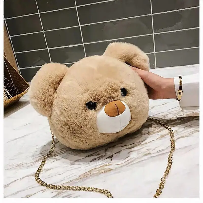 fluffy teddy bag