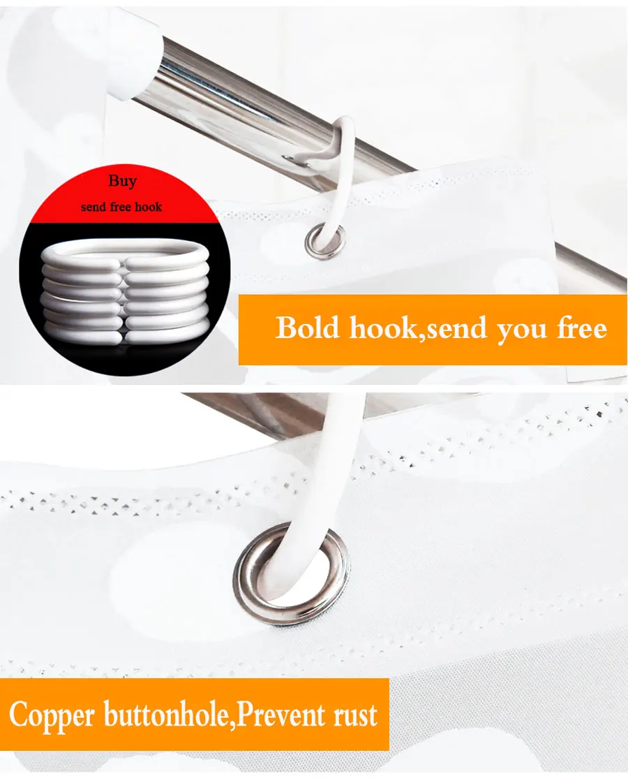 3D Embossing  Simple Handicraft Shower Curtain  08