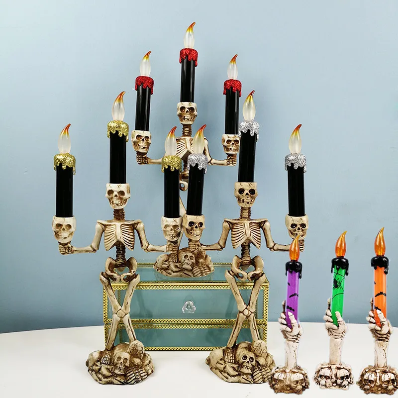 

2019 Halloween LED Candles Skull Tree Demon Haunted House Bar Shop Window Display Creative Easter Halloween Party Decoration