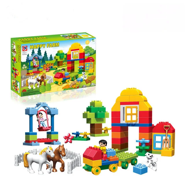 Happy Farm Hewan Blok Bangunan Set 90 