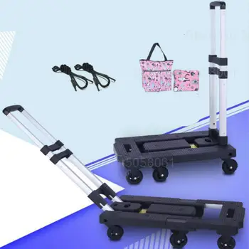 

olley goods carrier folding cart trolley trailer trolley trolley home flat truck