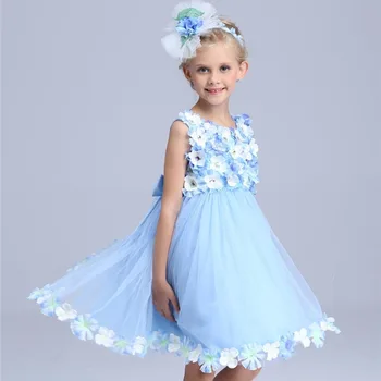 

Flower Fairy princess costume girls summer dress 2016 party Cinderella dress Children short Wedding dresses Elf tutu dress