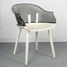 Современные Дизайн прозрачный сзади роскошный обеденный Arm Стул, модные Лофт популярные приятно для офиса и отдыха компьютерные кресла 1 шт