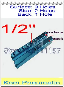 

Free Shipping 9 Way 12 Hole 1/2" Pneumatic Aluminum Air Fitting Multi Connector Manifold Hose Tube Pipe Plug Socket Base