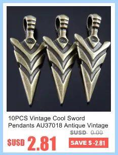 10PCS Vintage Cool Sword Pendants AU37018 Antique Vintage Style Bronze Tone Alloy Cool Arrow Head Pendant Charm Hot sale