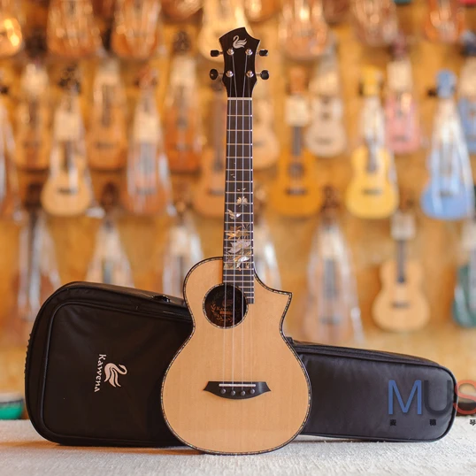 KAWENA KT-02CA full solid wood handmade ukulele with free bag tenor ukuleles | Спорт и развлечения