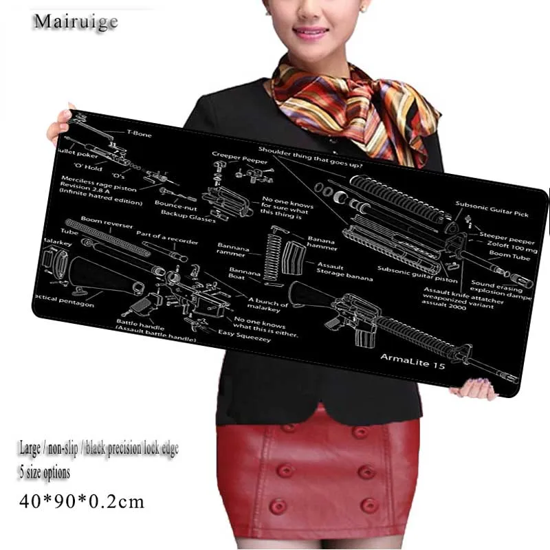 

Mairuige 900*400*2mm Simple Design Speed Gun parts Game MousePads Computer Gaming Mouse Pad Gamer Play Mats Version Mousepad