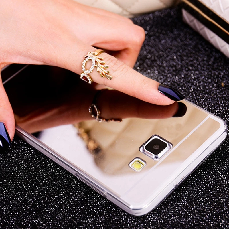 Золото зеркало мягкая задняя крышка Shell для Samsung Galaxy J1 J2 A3 A5 A7 J3 J5 J7 2015 2016 2017 Grand Prime