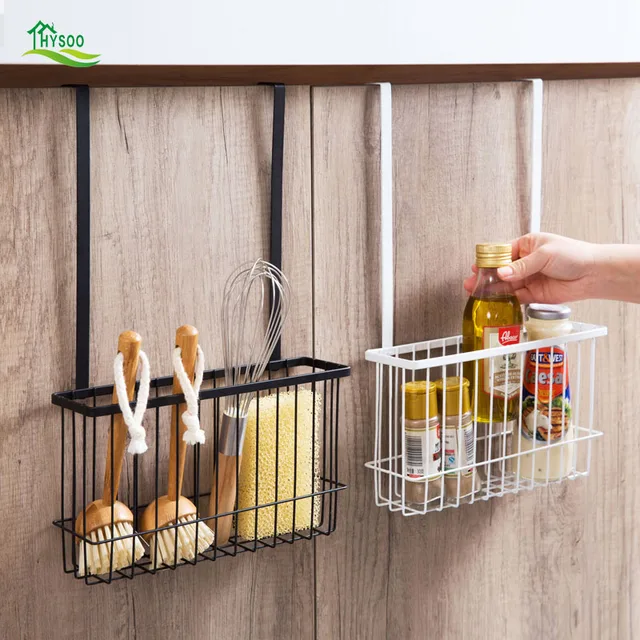 Special Offers Wrought iron lengthened storage basket Kitchen Hanging rack Bathroom cabinet Hanging basket Storage basket