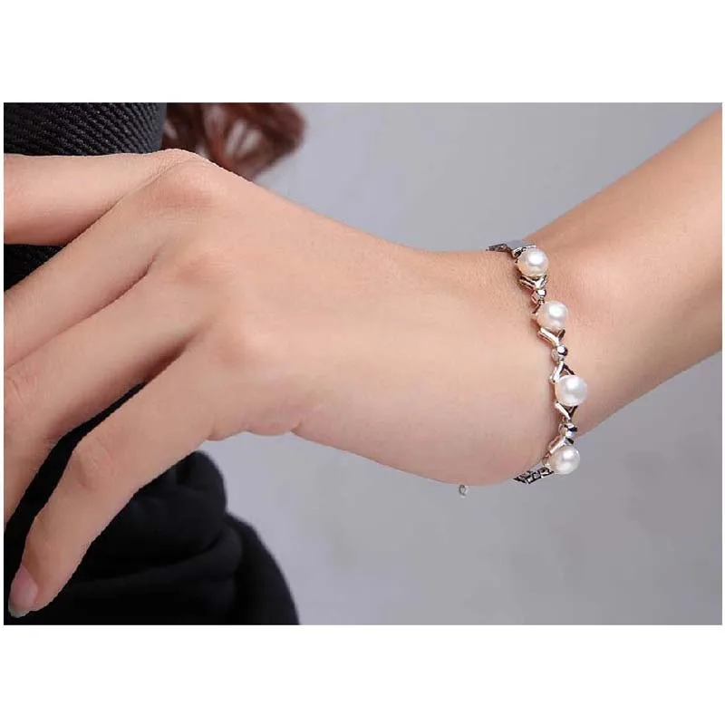 Женский браслет из серебра 925 пробы с пресноводным жемчугом AAA|bracelets for|bracelets for