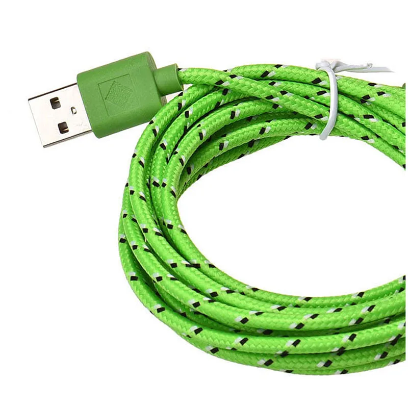 Универсальный 3 м/10 футов мини USB нейлоновый сетчатый плетеный кабель для передачи данных для Samsung Galaxy S6