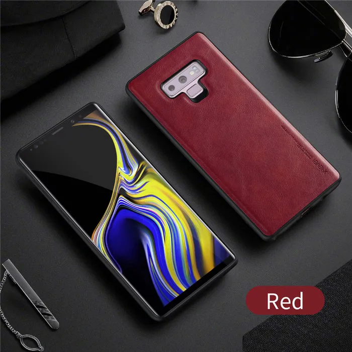 X-Level кожаный чехол для samsung Note 9 Чехлы мягкие силиконовые Edge противоударный бизнес чехол для samsung Galaxy s9 s10 Plus чехлы - Цвет: Красный