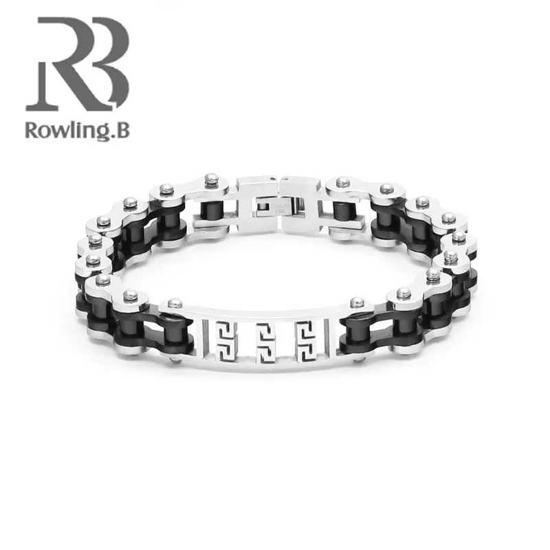Fashion Stainless Steel Bracelets Biker Bicycle Motorcycle Chain Bracelet Jewelry for Men Punk Party Gift | Украшения и