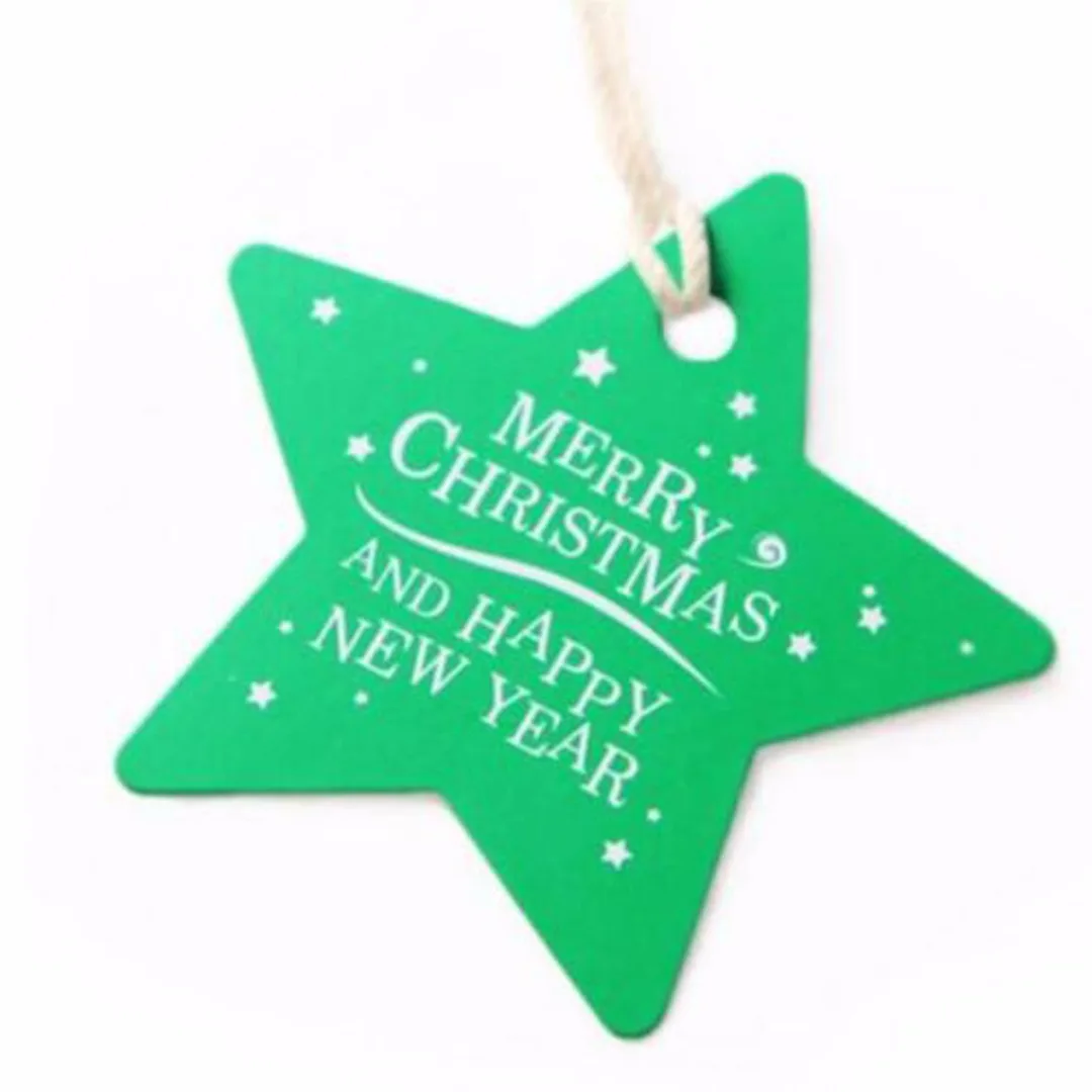 2018 New 25/50/100PCS Christmas Paper Gift Wrap Tags Label Xmas Decorative Bake Pack DIY