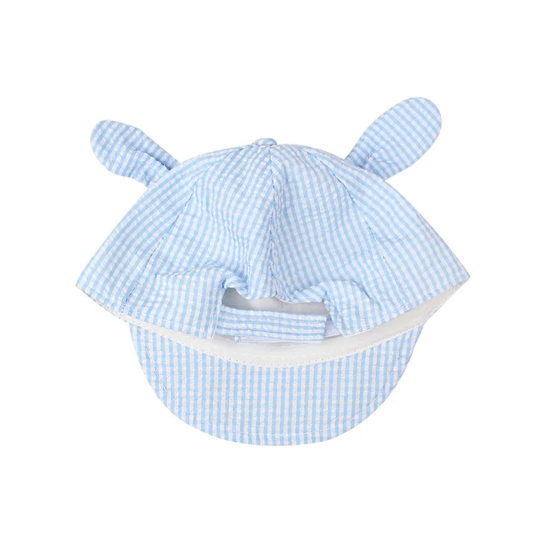 Casual Plaid Baby Cap Cotton Baby Boys Hat Rabbit Ears Baby Hat For Girls Cute Cat Sun Hat Spring Summer New Baby Boy Clothing (40)