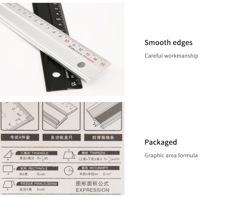 Алюминий металла двусторонняя линейка Комплект Металл Закладка точность измерительный инструмент Офис школа рисунок проектирование поставок ARLN0459