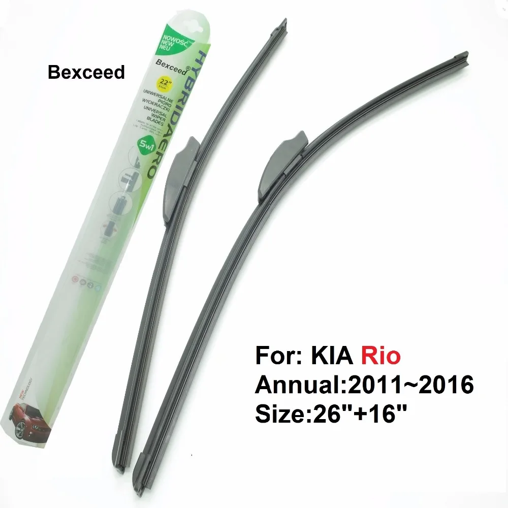 Wiper Blade For Kia Rio Bexceed of Car Windshield Flat Rubber 22"+16