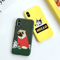 iphone x JAMULAR Cartoon בולדוג צרפתי טלפון מקרה עבור iPhone X XS MAX XR 7 8 6s פלוס מכתב מצחיק הדפס חזרה כיסוי לאייפון 6 Fundas (5)