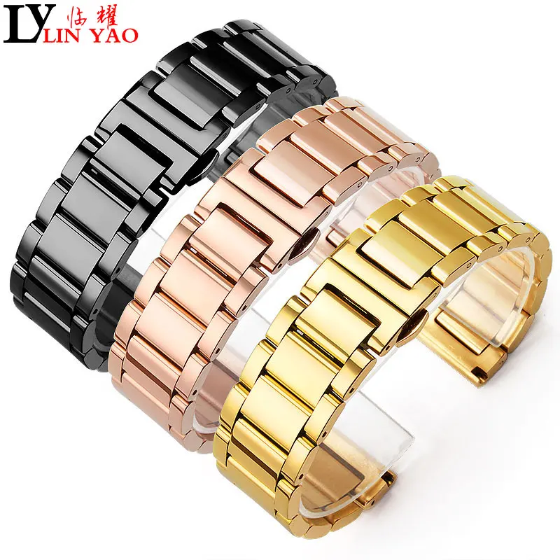 

Solid stainless Steel Watchbands Silver 18mm20mm 22mm 24mm Metal Watch Band Strap Wrist Watches Bracelet for seiko free shipping
