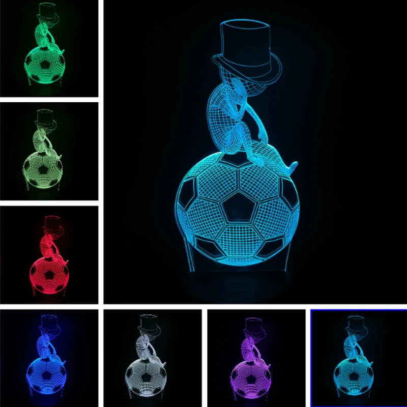 3D Lampara Глобус Футбол футбол дома Декор лампы светодиодный Книги по искусству ночник настольная лампа освещения детская комната новинка