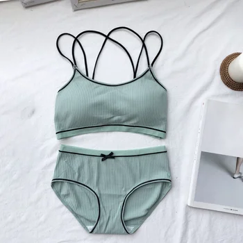 

Comfortable Wireless Bra Sets Women Cotton Bra Set Lingerie 2019 Female Underwear