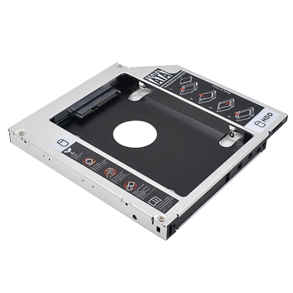 Алюминий 2nd HDD Caddy 12,7 мм IDE SATA 3,0 2," чехол для SSD, HDD жесткий диск enclossure для ноутбука ODD CD DVD Встроенная память для оптического устройства