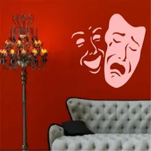Theater Masks Smile And Sad Face Pattern Wall Decor Stickers Home Decoration For Living Room Walls Decors