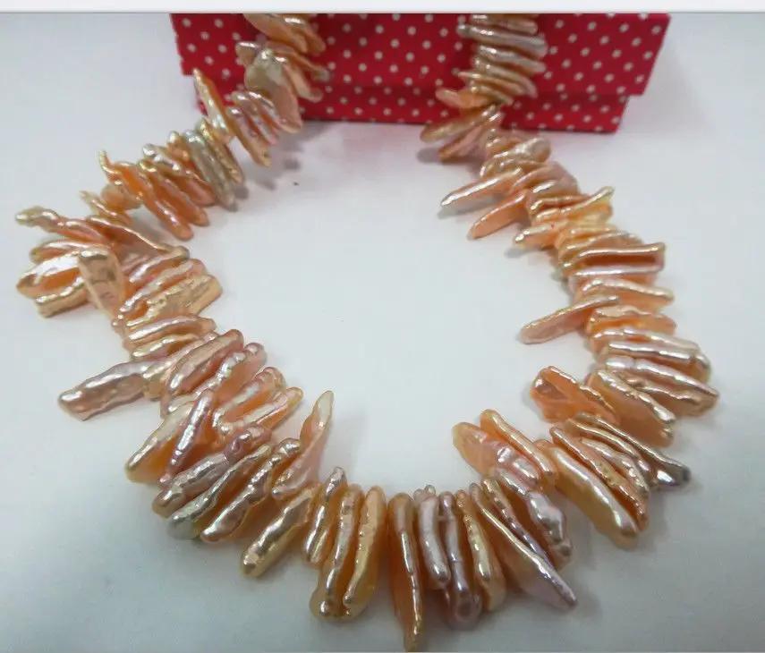 

Hot sell Noble- FREE SHIPPING>>>@@ AS1190 ABOUT 18MM NATURAL SOUTH SEA GENUINE GOLDEN PINK PEARL NECKLACE