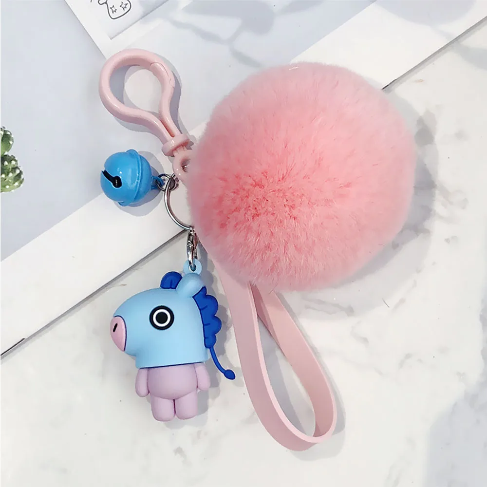 

bt21 kawaii doll Plush keychain cartoon KPOP Ball Pendant Keyring Holder bt21 Chimmy Handbag Charm toy for children tata bt21