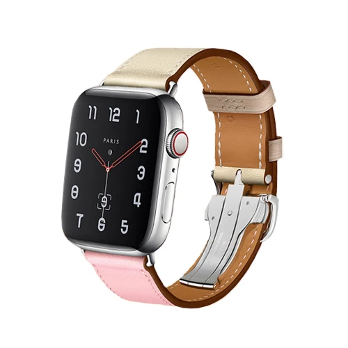 7 Развертываемая застежка ремешок для apple watch band 44 мм, 42 мм, 42 мм, 38 мм, версия наручных часов iwatch apple watch series 5/4/3/2/1 браслет из натуральной кожи - Цвет ремешка: 7