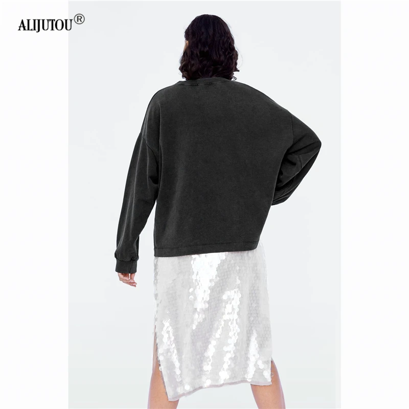 Zaraing&Bambi Spring 2019 Cartoon Printed Casual Sweatshirts Women Pullover O Neck Long Sleeve Streetwear Cute Hoodie Top Female
