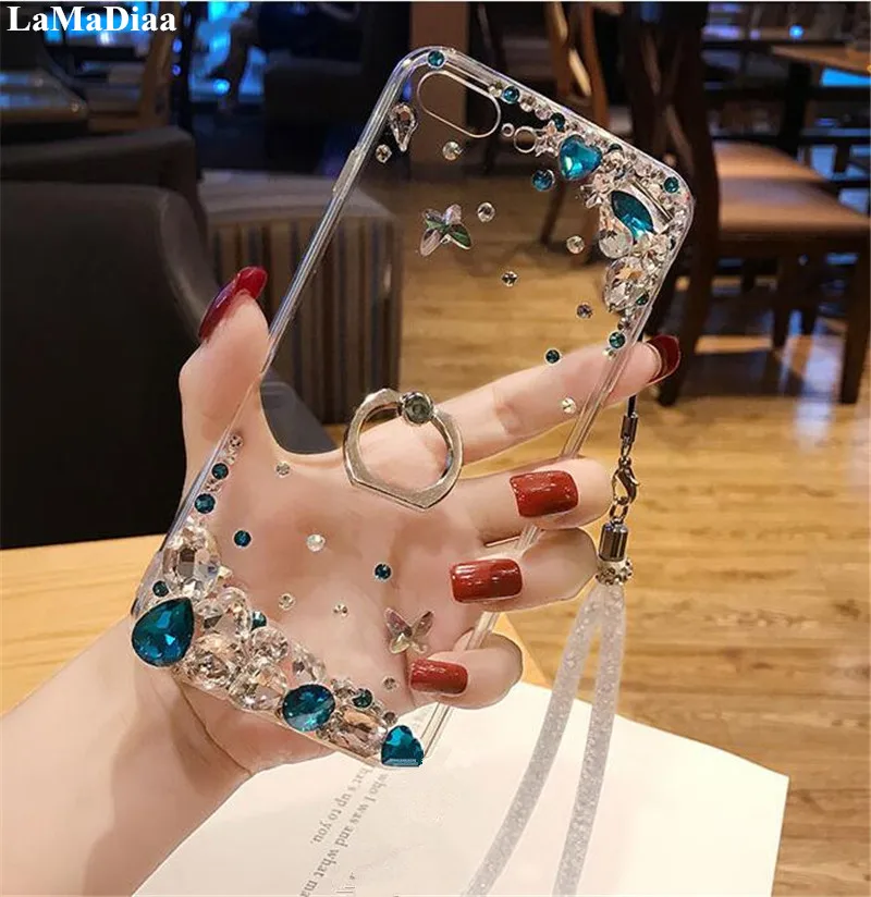 Мягкий чехол для телефона LaMaDiaa с бриллиантами Huawei Honor 20 7X 8X V20 Mate20 P30 P20 Pro роскошный