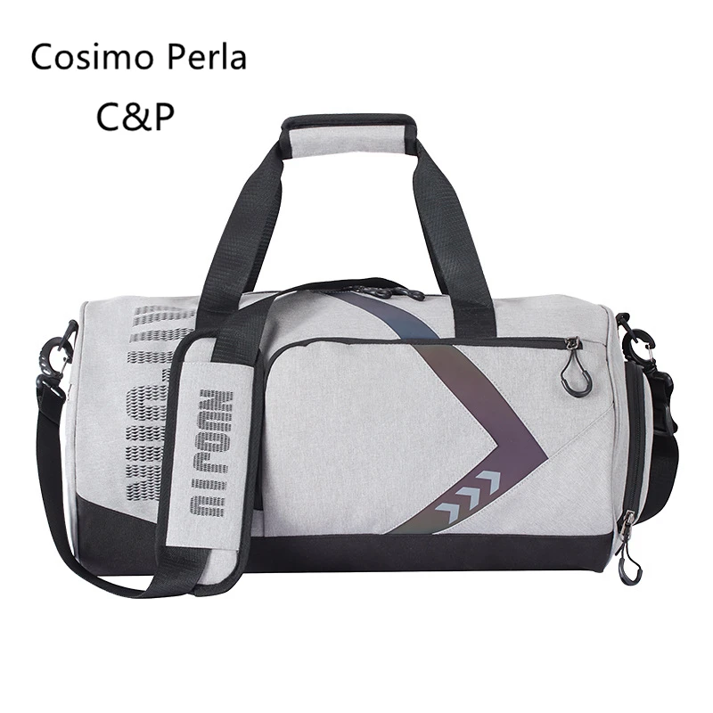 

Oxford Waterproof Trolley Men Travel Bag Reflective Strip Sports Shoes Pocket Dry Wet Basketball Case Cylinder Overnight Luggage