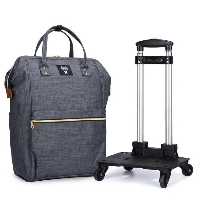 Новая модная Популярная женская сумка на колесиках 20 дюймов, набор для багажа, рюкзак+ сумка, многофункциональная холщовая дорожная сумка - Цвет: 20 inch