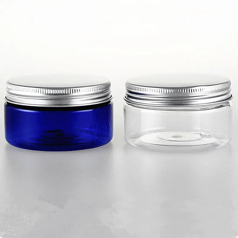 12pcs 100g Empty Cream Jars PET Makeup Box Aluminum Lid Nail Art Storage Pot Container Refillable Box Storage W/ PVC Inner Cover