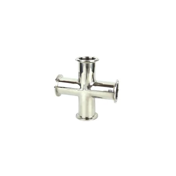 

38mm Pipe OD Tri Clamp 50.5mm Feerule OD 304 Stainless Steel 4 Way Cross Sanitary Fitting Home brew