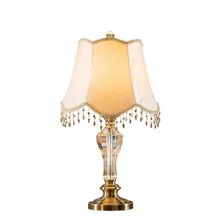 Высококлассная современная Европейская мода K9 Кристалл Ткань Абажур Led E27 настольная лампа для свадебного декора гостиной спальни 1456