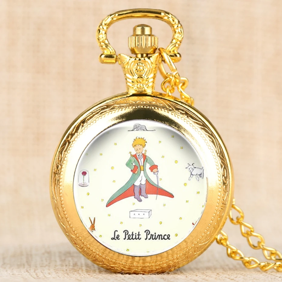 Hot Selling Classic The Little Prince Movie Planet Blue Bronze Vintage Quartz Pocket FOB Watch Popular Gifts for Boys Girls Kids 2019 2020 2021 2022 2023 2024 (10)