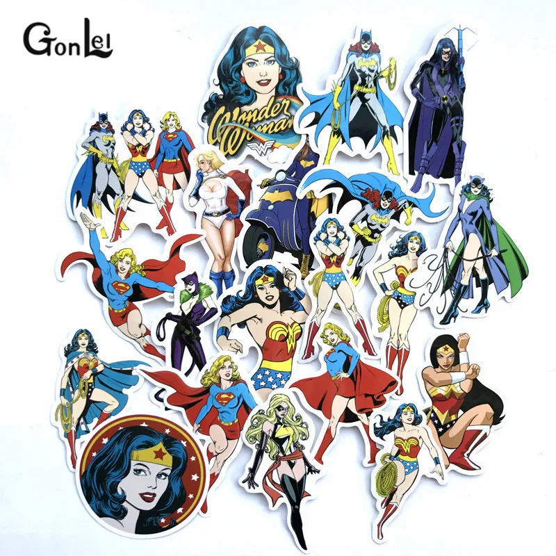 

50Pcs Super Heroes Unicorn Wonder Woman Stickers for Luggage Laptop Skateboard Bicycle Motorcycle Car Styling Waterproof Sticker
